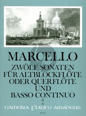 Marcello 12 Sonatas Op.2 Vol.2 (No.4 - 6) Treble Recorder [Flute/Violin/Oboe] and Bc (Continuo by Willy Hess) (Amadeus)