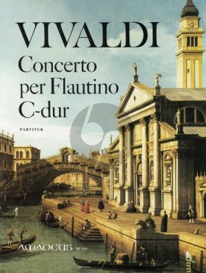 Vivaldi Concerto C-dur RV 443 (Op.44/11) Flautino(oder Altblockflöte)-Streicher-Bc Partitur (Winfried Michel)