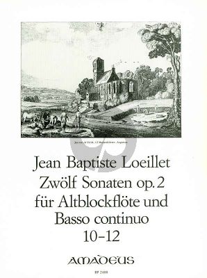 Loeillet 12 Sonaten Op.2 Vol.4 No.10-12 Altblockflote un Basso Continuo [Klavier]