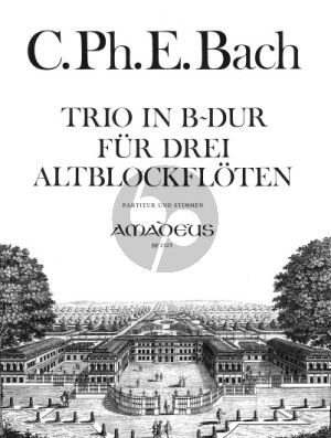 Bach Trio B-dur Wq 85 3 Altblockflöten (Part./Stimmen) (Isa Rühling)