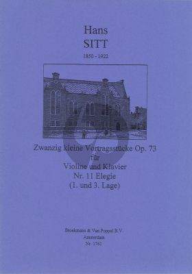 Sitt 20 Kleine Vortragsstucke Op.73 No.11: Elegie Violine - Klavier