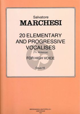 Marchesi 20 Elementary & Progressive Vocalises Op.15 High Voice