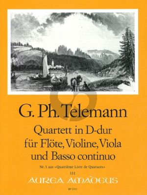 Telemann Quartett D-dur TWV 43:D4 Flöte (Oboe, Violine)-Violine-Viola und Bc.