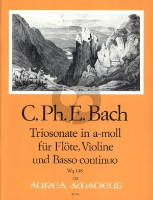 Bach Triosonate a-moll Wq 148 Flote-Violine und Bc (Partitur und Stimmen) (Continuo-Aussetzug Manfredo Zimmermann)