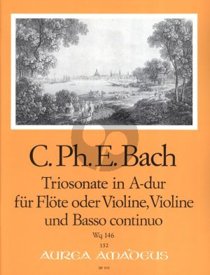 Bach Triosonate A-dur Wq 146 Flöte[Oboe/Violine]-Violine-Bc (Part./Stimmen) (Herausgegeben von Manfredo Zimmermann)