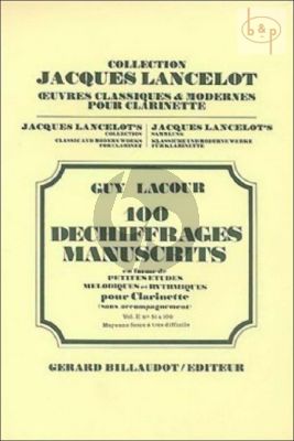 100 Dechiffrages Manuscrits Vol.2 Clarinet