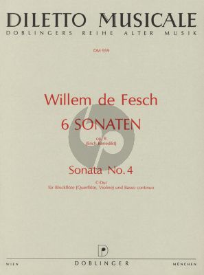 Fesch 6 Sonaten Op. 8 No. 4 C-dur Altblockflöte und Bc (Erich Benedikt)