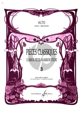 Album Pieces Classiques Vol.3 pour Alto et Piano (Facile [3]-Moyenne Difficulte [4])