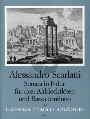Scarlatti Sonate F-dur fur 3 Altblockflöten[Flöten] und Bc