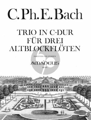 Bach Trio C-dur Wq 146 3 Altblockflöten (Part./Stimmen) (Isa Rühling)