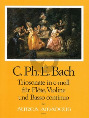 Bach Triosonate c-moll Helm-Verz.592 Flöte-Violine-Bc. (Part./Stimmen) (Manfredo Zimmermann)