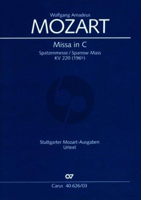 Mozart Missa Brevis C-dur KV 220 (Spatzen-Messe) SATB Soli-Chor SATB und Orchester (Klavierauszug) (Berthold Over)