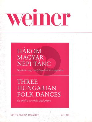 Weiner 3 Hungarian Folkdances Violine - Klavier