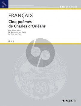 Francaix 5 Poemes de Charles d'Orleans Baritone and Piano