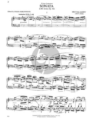 Balakirev Sonata B-flat minor Op.102 Piano (edited by Oxana Yablonskaya)