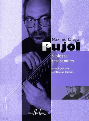 Pujol 5 Piezas Artesanales 4 Guitares et Flute ad Lib. (Part./Parties) (Moderate)