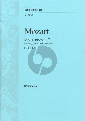 Mozart Missa Brevis KV 49 (47d) Klavierauszug