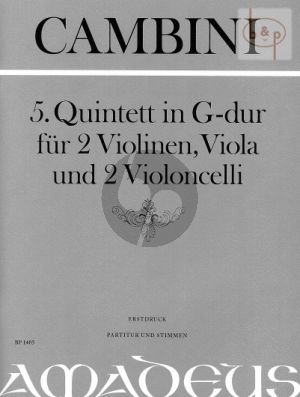 Quintet No.5 G-major (Score/Parts)