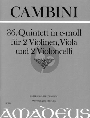Cambini Quintet No.36 c-minor 2 Violins-Viola-2 Violoncellos (Score/Parts) (Bernhard Pauler)