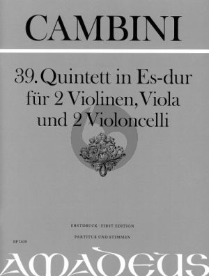 Cambini Quintet No.39 E-flat major 2 Violins-Viola-2 Violoncellos (Score/Parts) (Bernhard Pauler)