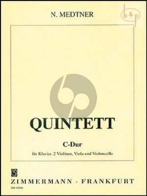 Medtner Quintet C-major Op.Posth. (2 Vi.-Va.-Vc.-Piano) (Score/Parts)