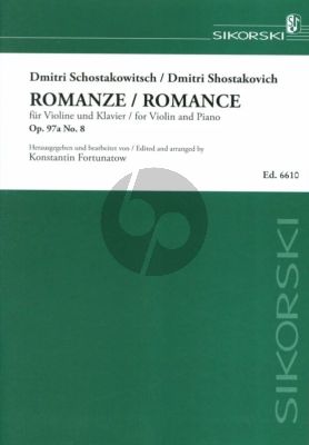 Shostakovich Romanze Gadfly Op.97 /a No.8 fur Violine und Klavier (edited by Konstantin Fortunatow) (Ausgabe mit Doppelgriffe)