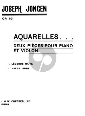 Jongen Aquarelles Op.59 No.1 Legende Naïve Violin and Piano