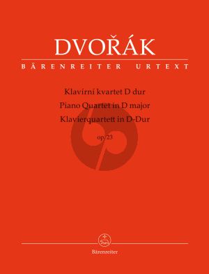 Dvorak Quartet No.1 D-major Op.23 fur Violin, Viola, Violoncello and Piano Score and Parts (edited by Robin Tait) (Barenreiter-Urtext)