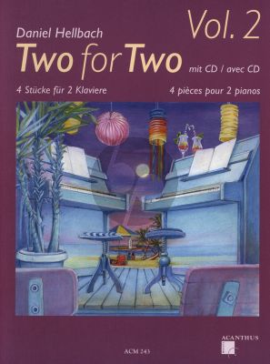 Hellbach Two for Two Vol.2 - 4 Pieces for 2 Piano's Book with Cd