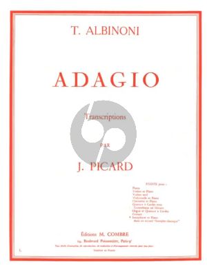 Albinoni Adagio Saxophone Alto-Piano (Transcription j. Picard)