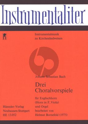 Bach 3 Choralvorspiele English Horn [Viola/Horn in F] und-Orgel