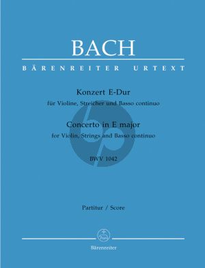 Bach Konzert E dur BWV 1042 Violine-Orchester Partitur (Dietrich Kilian) (Barenreiter-Urtext)