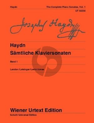 Haydn Samtliche Sonaten Vol.1 fur Klavier (mit neu entdeckter "Bozner-Sonate") (edited by Christa Landon and revised by Ulrich Leisinger) (Wiener-Urtext)