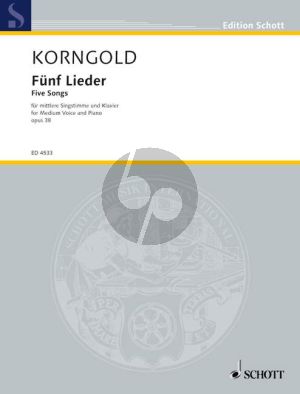Korngold 5 Lieder Op.38 (Medium) (germ.-engl.texts)