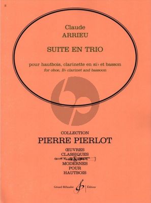 Arrieu Suite en Trio Hautbois, Clarinette et Basson Partition et Parties