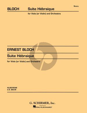 Bloch Suite Herbraique Viola or Violin and Orchestra (Study Score)