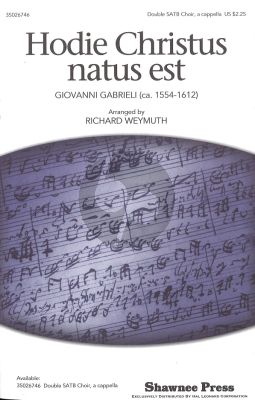 Hodie Christus Natus Est Double SATB (arr. Richard Weymuth)