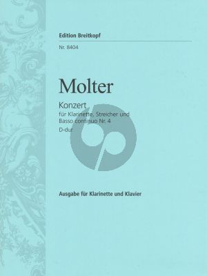 Molter Konzert Nr.4 D-dur for Clarinet in A or D and Basso Continuo (Becker-Obst)