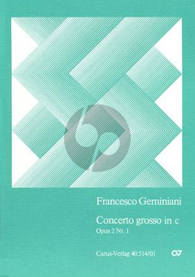 Geminiani Concerto Grosso c-moll Op.2 No.1 (2 Vi.-Va.-Vc.-Bc) Partitur