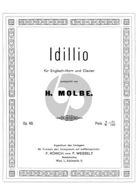 Molbe Idillio Op.49 Cor Anglais-Piano