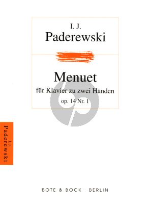Paderewski Menuett G dur Op.14 No.1 Klavier