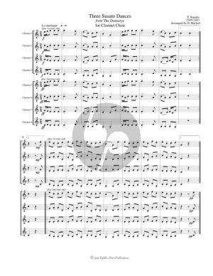 Susato 3 Dances for 8 Clarinets Score/Parts (from The Danserye) (arr. David Marlatt)
