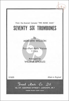 Seventy Six Trombones TTBB-Piano Arr. Stickles