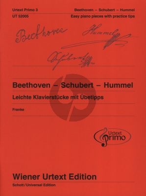 Album Urtext Primo Vool.3 Leichte Klavierstucke mit Ubetipps (Easy Piano Pieces with Practice Tips) (Beethoven- Schubert-Hummel) (edited by Nils Franke)