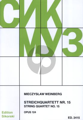 Weinberg String Quartet No.15 Op.124 (1980) 2 Violins, Viola and Violoncello Score and Parts