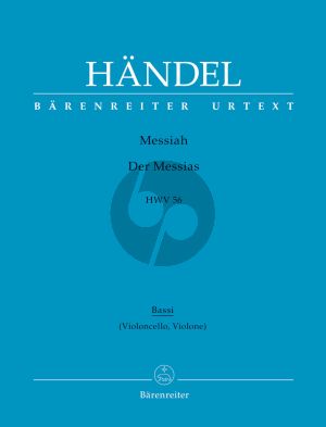 Messias / Messiah HWV 56 Soli-Chor-Orch. Violoncello/Kontrabass-Basso Continuo Stimme