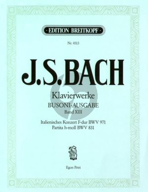 Italienisch Konzert F Dur BWV 971 und Partita h Moll BWV 831 Klavier