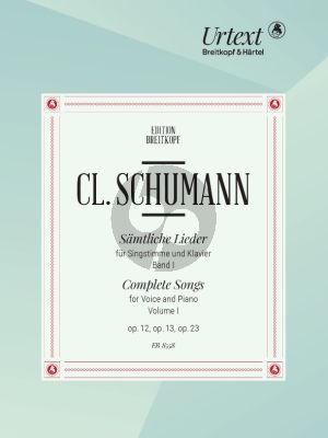 Schumann Samtliche Lieder Vol.1 Gesang und Klavier (Urtext edition by by Draheim-Hoft)