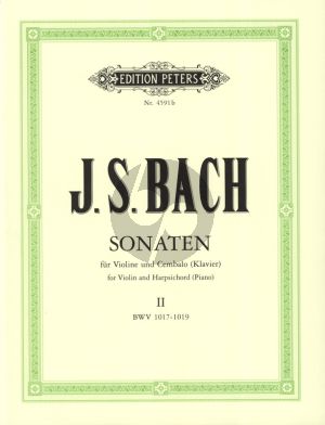Bach 6 Sonaten Vol.2 (No.4 - 6) BWV 1017 - 1019 fur Violine und Cembalo [Klavier] (edited by Karl Schleifer and Kurt Stiehler)