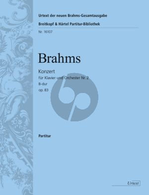 Brahms Concerto No.2 B-flat major Op.83 Piano-Orchestra Full Score (edited by Johannes behr) (Urtext New Brahms Edition)